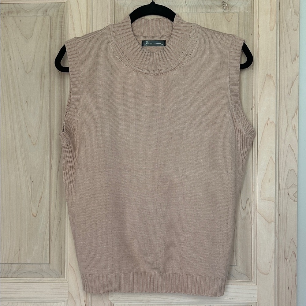 Women's Sleeveless Sweater - Tan